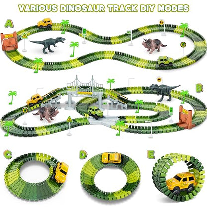 Dinosaur Tracks, 271 PCS Create A Dinosaur World Road Race Kids Boys Toys - color: Dinosaur Race Tracks