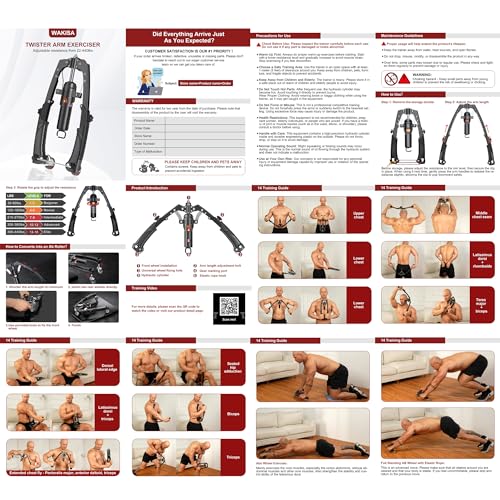 Twister Arm Trainer, 3 in 1 Hydraulic Power Chest Workout Equipment with Ab Roller Wheels and Hooks, Adjustable 22-440lbs Arm Trainer for Men Women, Home Gym Equipment for Full Body Strength Training - color: black