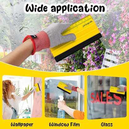 TECKWRAP Felt Squeegee Scraper Tool for Vinyl, Yellow, 6"x2.9" - color: 1pcs Yellow