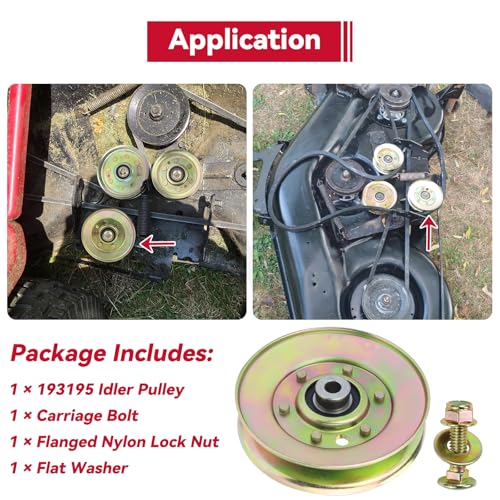 GELASKA 193195 189993 Idler Pulley for Husqvarna 48" GT5000 GTH2548 Decks - color: A11 1x193195