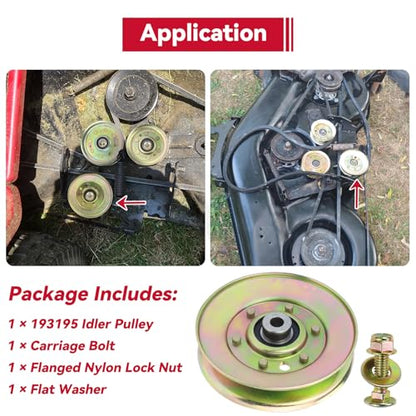 GELASKA 193195 189993 Idler Pulley for Husqvarna 48" GT5000 GTH2548 Decks - color: A11 1x193195