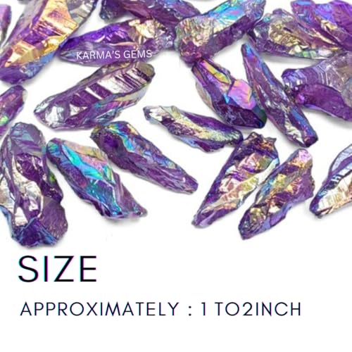 Crystals, Rocks, Jade, Crystals and Healing Stones, Witchcraft Supplies, Healing Crystals, Stones, Healing Stones, Rock Collection, Agate, Raw Stones (Amethyst Aura Quartz, 2 Pcs) - color: Amethyst Aura Quartz