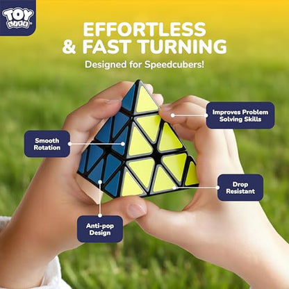 STEAM Life Speed Cube Set 5 Pack Magic Cube | Includes Speed Cubes 3x3, 2x2 Speed Cube, Pyramid Cube, Megaminx Cube Puzzle Cube Bundle for Kids & Adults - color: 5 Pack Cubes