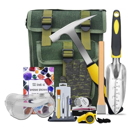 14 PCS Geology Rock Pick Hammer Kit, Prospecting Equipment Tool