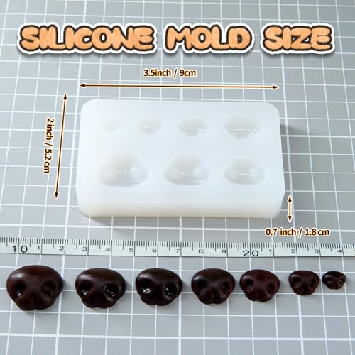 Nuvretk 7 Cute Silicone Molds for Needle Felting - Dog Nose Shapes for Stuffed Animals, DIY Crafts, and Accessories (Triangle) - size: DOG-Triangle