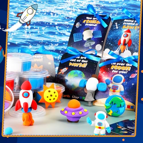 Capoda 18 Sets Outer Space Air Dry Clay Kit for Kids Space Craft Kit Gifts - style: Space