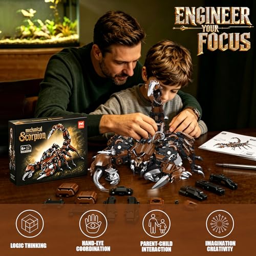 Mechanical Scorpion Building Set, 1074PCS Animal Construction Toy, Biomimetic Mechanical Toys with Movable Claws, Christmas Birthday Gifts for Boys Ages 8-12 & Teens Adults - size: SCORPION