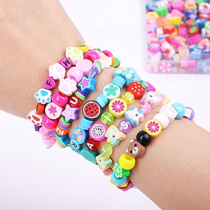 BBita 1000PCS Polymer Clay Beads Bracelet Making kit, 24 Style Cute Fun Beads Sports Ball Volleyball Softball Baseball Basketball Soccer Rugby Football Charms for Jewelry Making DIY for Women Girls - color: C1#Style 3