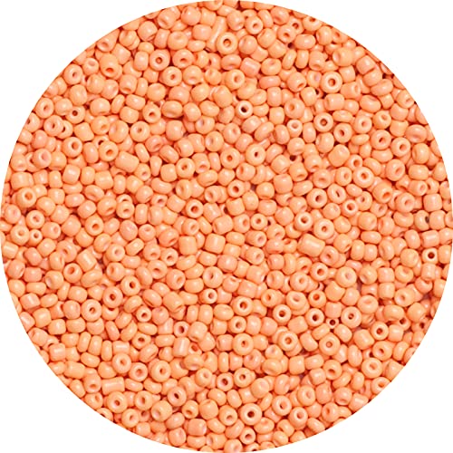 5000pcs Orange Glass Seed Beads Bulk, Small Tiny Waist Spacer Beads for Bracelet, Necklace Jewelry Making, DIY Craft Projects(3mm 8/0) - color: Light Orange, size: 3mm