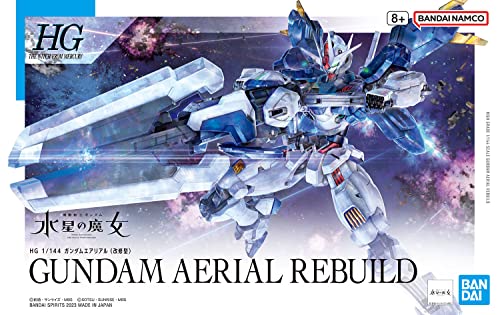 Bandai Hobby - Mobile Suit Gundam: The Witch from Mercury - #19 Gundam Aerial Rebuild, Bandai Spirits HG 1/144 Model Kit,Blue - color: blue