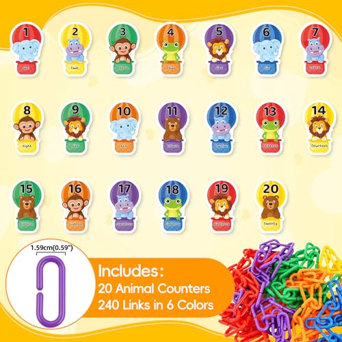 Fine Motor Skills Toys Plastic Chain Links Counting Games for Kids