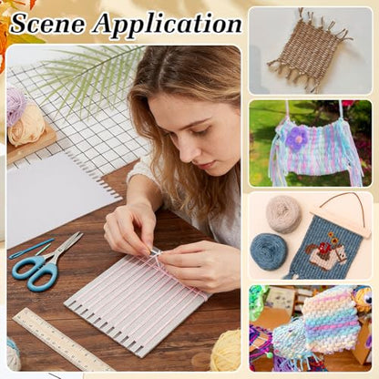 FINGERINSPIRE 24PCS Cardboard Weaving Loom Kit 7.87x11.8inch Gray Paper Weaving Board with Gears Portable Craft Loom for Beginner Knitting Sewing Crochet Travel Tapestry Making DIY Projects - size: 24PCS 7.87x11.8inch