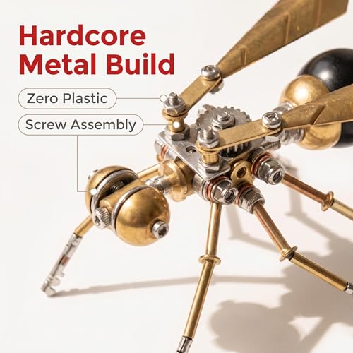 3D Metal Puzzle Model Mechanical Kits for Adults Teens Steampunk Hornet Insect 140+ Parts 2-3 Hours Build Assembly Cool Desk Decor Christmas & Birthday Gift for Men (Hornet) - style: Hornet