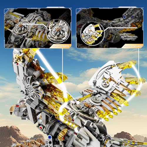 CSNRHG Mechanical Eagle Building Block Set 3D Poseable Model with Articulated Wings & Talons STEM Toy for Kids & Adults Ideal Gift for Engineering, Nature & Animal Lovers - color: Mechanical Eagle