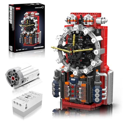 Sosuy Engine Clock Model Kit Mini Motor Building Blocks Set that can Runs - color: Engine Clock