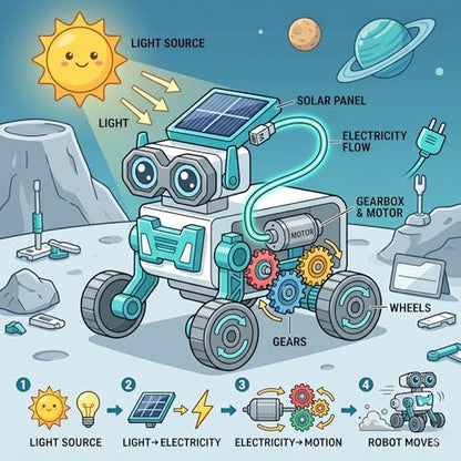 16-in-1 Solar Robot Kid, 190 Pcs STEM Educational Toy for Age 8+