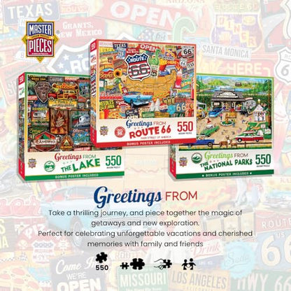 MasterPieces - 550 Piece Jigsaw Puzzle, Las Vegas, Fun for Adults, Family, Kids, 18" x 24" - style: Las Vegas
