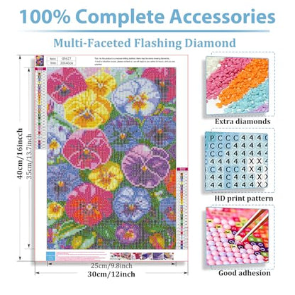 Flowers Diamond Art Kits for Adults, Diamond Painting Kits 12x16 Inch - color: Phalaenopsis Orchid