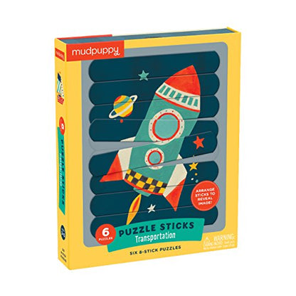 Mudpuppy - Transportation Puzzle Sticks for Kids