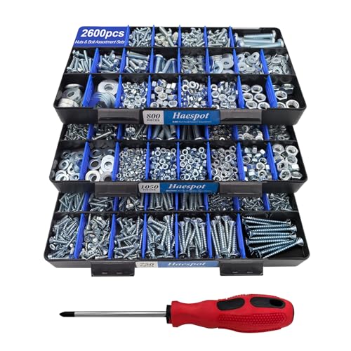 2600 Piece Bolt and Nut Hardware Assortment Kit