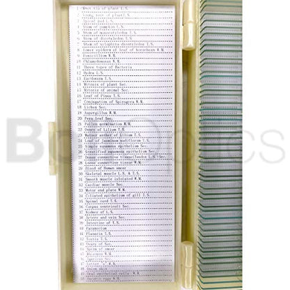BoliOptics 50 Prepared Microscope Slides General Biology Specimen Set Plant Animal Human Anatomy Cells for Students Hobbyists Beginners Kids Homeschool, SL39901007