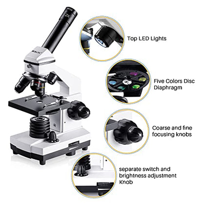 2000X Compound Microscope for Kids Adults: Microscope for Biology Education