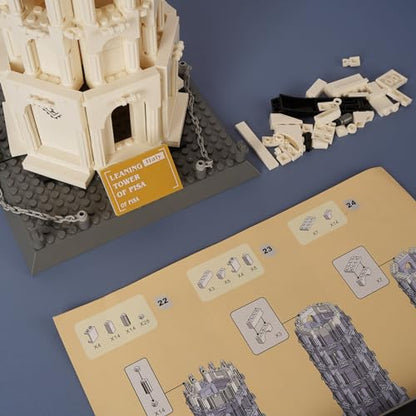 Oichy Leaning Tower of Pisa Building Blocks Set, 1334 PCS Famous Architecture Model Building Kits, Collection Leaning Tower of Pisa Model Blocks for Adults and Kids - color: Leaning Tower of Pisa