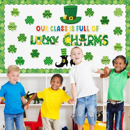 gisgfim St.Patrick Day Bulletin Board Decoration Set Lucky Shamrock Borders Cutouts for Party School Classroom Door Welcome Bulletin Board Craft Home Wall(St. Patrick's Day) - style: St. Patrick's Day