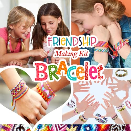 zwzxd Friendship Bracelet Making Kit Toys,Ages for 8 9 10 11 12 Year Old Girls, Kids Travel Activity Set,DIY kit,Arts and Crafts Bracelets String Maker Kit,Great Christmas Birthday Gifts (red-Orange) - color: red-orange