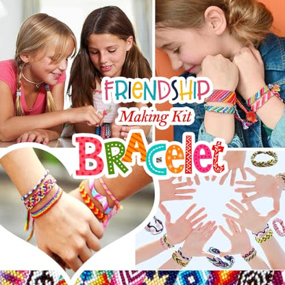 zwzxd Friendship Bracelet Making Kit Toys,Ages for 8 9 10 11 12 Year Old Girls, Kids Travel Activity Set,DIY kit,Arts and Crafts Bracelets String Maker Kit,Great Christmas Birthday Gifts (red-Orange) - color: red-orange