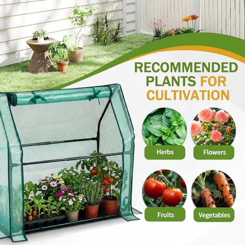 Outvita Mini Greenhouse, 2-Layer PE Cover, 36"x18"x33", Outdoor - style: 1 tier 3'x3’