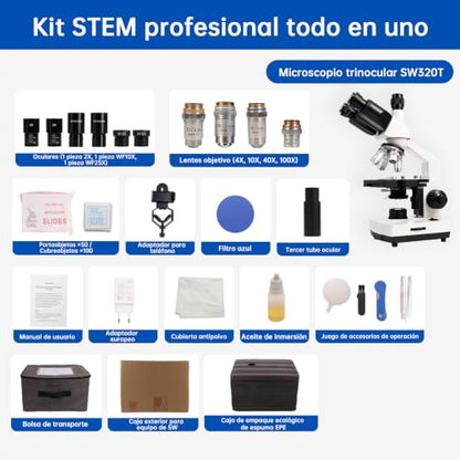 SWIFT SW320T Trinocular Microscope with 2MP Camera, Carrying Case