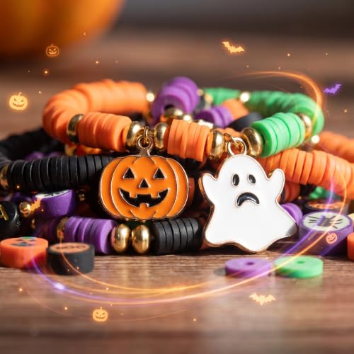 3000 Pcs Halloween Clay Beads for Bracelet Making Kit.