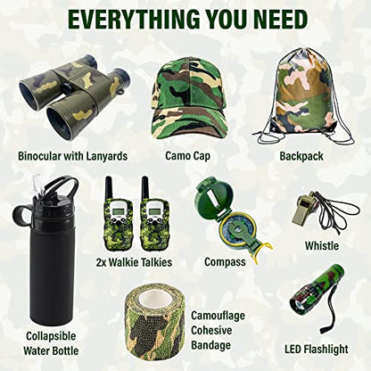 Kids Explorer Kit with Binoculars & Walkie Talkies – Outdoor Camping Gear