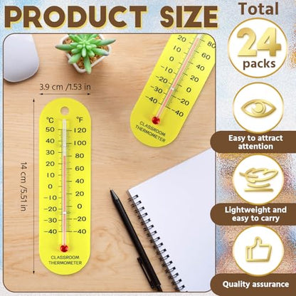 Kanayu 24 Pcs Classroom Thermometer Bulk Student Science Thermometers