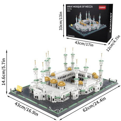 CAXIMSY Great Mosque of Mecca Building Blocks Set Islamic Masjid Architectural Model Toys Muslim Eid Gifts for Kids Adult 2291 Pieces - color: Mjdqzs Architecture