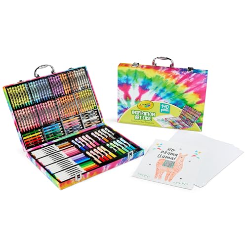 Crayola Inspiration Art Case Coloring Set - Tie-Dye (140ct), Art Supplies Set For Kids, Travel Drawing Kit, Gift for Girls & Boys, Ages 5+ [Amazon Exclusive]