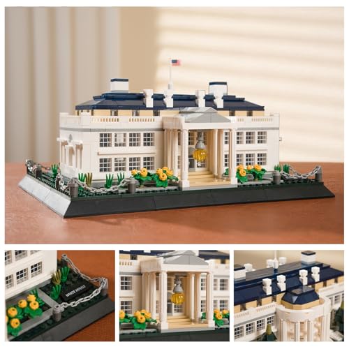 Oichy Building Block Sets White House Architecture Model Kits 895 PCS Washington Famous Landmark Architecture Building Set Home Decoration Collection Gift Idea - color: White House