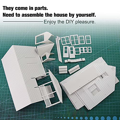 O Scale Model Blank Buildlings Kit Unassembled House for Model Train Layout JZ01JJ (O Scale-1 Unit) DIY Christmas Village Room - size: O Scale-1 unit
