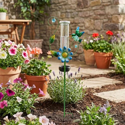 MUMTOP Hummingbird Rain Gauge for Outdoor Lawn, Yard and Garden - color: Upgrade Hummingbird
