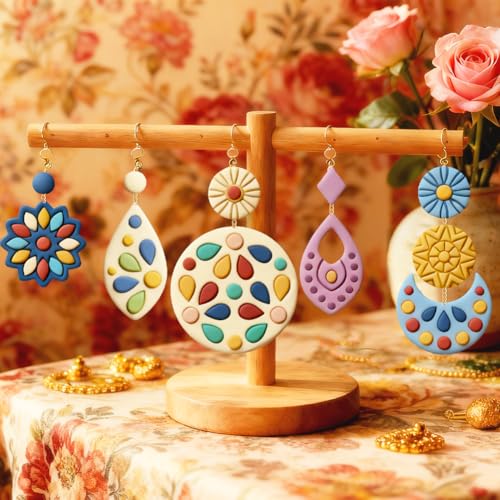 ORIGACH 15 Pcs Retro Pattern Earring Polymer Clay Cutters Set - style: Retro Pattern