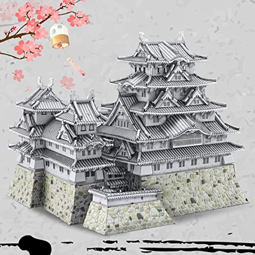 Piececool 3D Metal Puzzles for Adults, Himeji Castle - Japanese Architecture 3D Model Building Kits Creative Home Decoration Great Birthday - style: Himeji