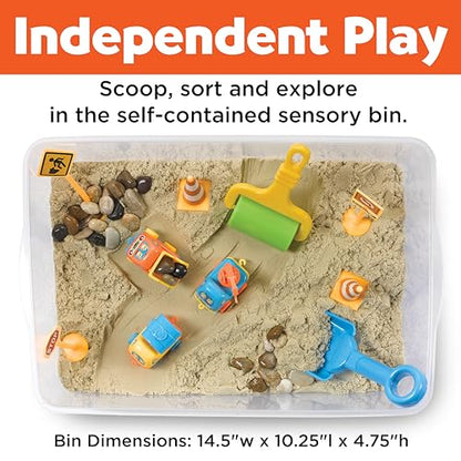 Creativity for Kids Sensory Bin: Construction Zone Playset - Preschool Learning Activities, Excavator Toys for Boys Ages 3-5+, Outdoor Toys and Gifts for Kids - style: Construction Zone
