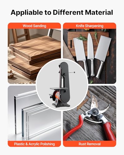 VEVOR 6" Disc Sander & 2" x 42" Belt Sander, 420W Professional Bench Belt Disc Sanders Combo with Multiple Angle Adjustments for DIY Woodworking, Furniture Refinishing, Knife Sharpening - size: 6" Disc & 2" x 42" Belt Sander Combo