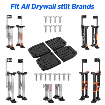 4Pc Drywall Stilt Sole Replacement Kit Non Slip Rubber Floor Pad with Screw