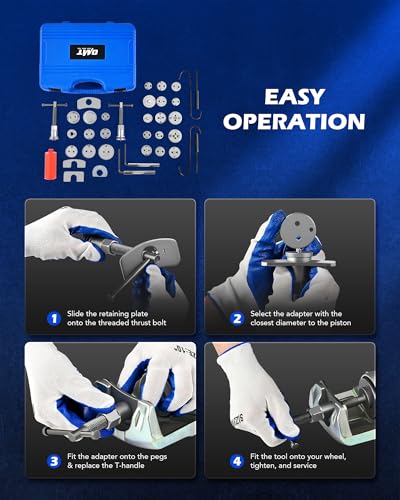 OMT 35pc Disc Brake Caliper Compression Tool Kit for Brake Pad Replacement - size: Advanced