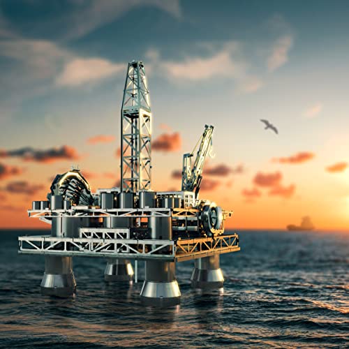 METAL-TIME, Offshore Drilling Rig Model, Metal Model Kits, Offshore Platform, 3D Metal Puzzle, Treasure Researcher Mechanical Model Kit to Build for Adults