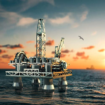 METAL-TIME, Offshore Drilling Rig Model, Metal Model Kits, Offshore Platform, 3D Metal Puzzle, Treasure Researcher Mechanical Model Kit to Build for Adults