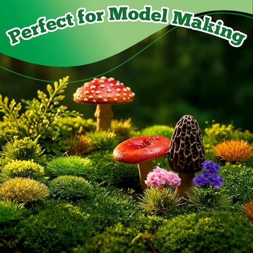 Warmtree 175 Pcs Static Grass Bushy Tufts Miniature Colorful Flower Cluster - color: Color B
