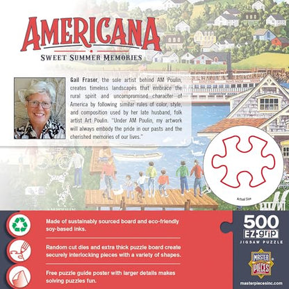 MasterPieces Sweet Summer Memories Jigsaw Puzzle - 500 Piece EZ Grip, Summer Theme - Adult - style: Sweet Summer Memories